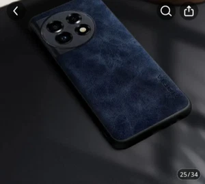 Oneplus 11r Niebieskie aksamitne skórzane etui - Zdjęcie 1 z 1