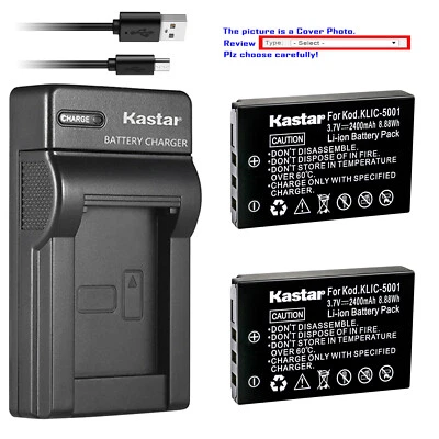 Cargador delgado de batería Kastar para cámara Kodak KLIC-5001 y Kodak EasyShare Z760 Foto 1 de 4