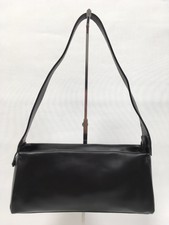 Adolfo Dominguez Black Leather Baguette Shoulder Bag Small NEW 