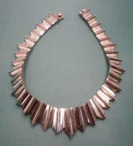 Vintage 1970's-80's MONTEROS Taxco Mexico Sterling Modernist Choker Necklace - Picture 1 of 8