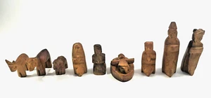 Christmas Nativity Wood Hand Carved Miniature 10 Piece Jesus Crèche Folk Art 3" - Picture 1 of 11