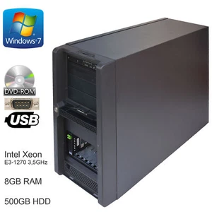 Fujitsu TX140 S1 Serveur Intel Xeon E3-1270 3,5GHz 8GB 500GB Dvd-Rom Win 7 M1004 - Afbeelding 1 van 6