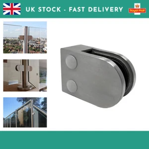 Flat Wall Mount D Shaped Glass Clamp AISI 316 Stainless Steel - Various Sizes - Picture 1 of 3