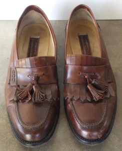Men's Johnston & Murphy Leather Tassel Loafers Size 12 - Picture 1 of 10