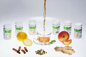 Afresh Energy Drink Mix Lemon, Ginger, Elaichi, Peach WEIGHT LOSS & METABOLISM - Picture 1 of 8