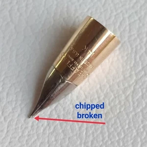 Pluma de fuente vintage Sheaffer Snorkel pluma pluma pluma pluma 14 k *¡astillada rota!! Piezas de repuesto - Imagen 1 de 7