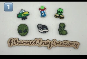 Shoe Charms - Aliens / UFOs / Space  - 6 Pack Plus Bonus - Picture 1 of 1