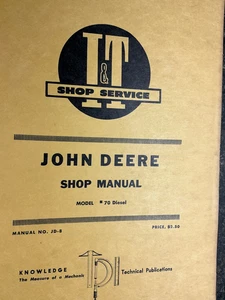 John Deere Model 70 Diesel Shop Manual - Picture 1 of 4