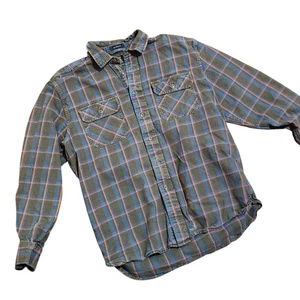 Camisa de franela Pendleton Burnside para hombre grande abotonada verde a cuadros manga larga - Imagen 1 de 6