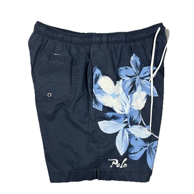 Polo Ralph Lauren Mens Hawaiian Swim Trunks Brief Lined Floral Shorts Navy XL - Image 1 of 4