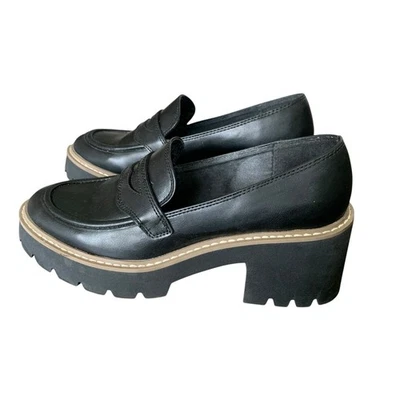 DV Dolce Vita Tammy Loafers Women's Lug Block Heel Vegan Leather Black Size 7 - Image 1 of 4