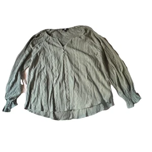 FRYE Womens Sea Green Long Sleeve Textured Blouse Shirt Size Large BR - Picture 1 of 3