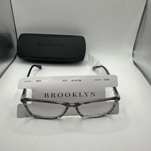 Brooklyn Blau & Braun Gestreift MYA Brille Brillengestell 53/15/135 Flieder - Bild 1 von 4