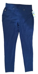 Pantalones básicos Michael Kors True Navy elásticos ajustados talla M NUEVO - Imagen 1 de 4