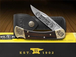 Buck 110 Premier Edition Ebony Wood Folding Hunter 1/250 Pocket Knife Stainless - Picture 1 of 4