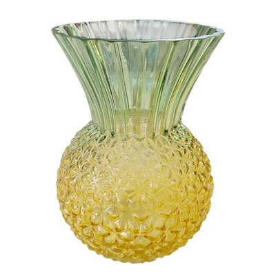 Vase Glas Ananas Dekovase 22 cm modern Glasvase Tischdeko Sommer Blumenvase - Bild 1 von 3