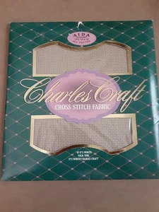 NIP Charles Craft Smoke 14 Count Aida Cross Stitch Cotton Fabric 12”x 18” - Picture 1 of 2