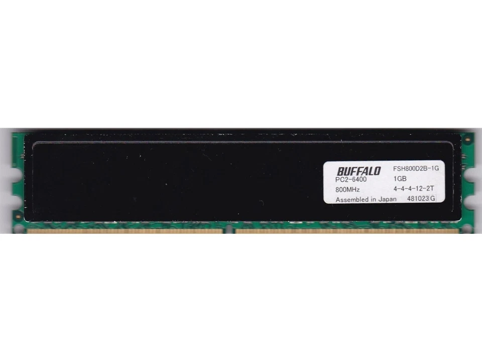 1GB 1x1GB PC2-6400 DDR2-800 BUFFALO FIRESTIX RAM MEMORY STICK FSH800D2B-1G DIMM - Image 1 of 3