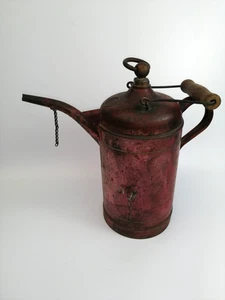 Jarra de petróleo 1 litro metal antiguo taller vintage decoración rojo lata de aceite - Imagen 1 de 11