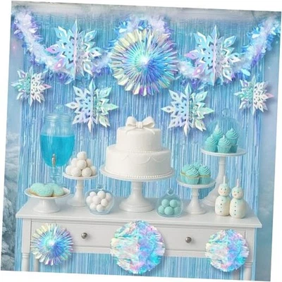  14 Piezas Invierno País de las Maravillas Copo de Nieve Fiesta Decoraciones Navidad Baby Shower  Foto 1 de 4