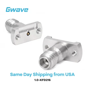 1.0mm Female Solderless PCB Connector, 2 Hole Flange for Microstrip, DC -110GHz - Picture 1 of 9