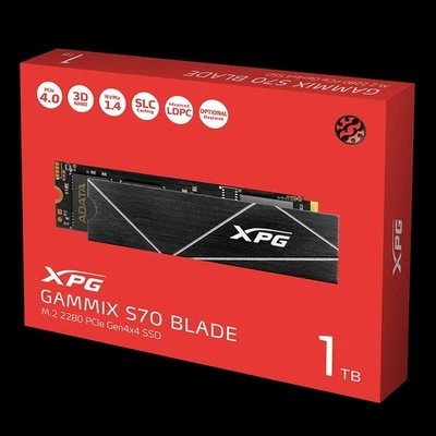 ADATA XPG Gammix S70 Blade 1TB 1000GB SSD M.2 2280 PCIe 4.0 x4 NVMe 7400MB/s - Bild 1 von 4