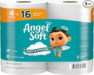 Angel Soft Toilettenpapier, 4 Mega Rollen = 16 normale Rollen - Bild 1 von 6