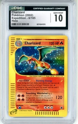 CGC GEMA COMO NUEVA 10 Pokemon TCg Charizard 006/165 Expedición Base Set Holo 2002 Foto 1 de 2
