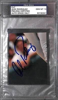 Alex Rodriguez Cut Photo PSA/DNA COA Gem Mint 10 Auto Yankees Mariners Rangers 1 - Image 1 of 4