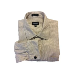 Park AveMen's Beige Check Dress Shirt 16.5-33” French Cuffs  Cotton  - Picture 1 of 3
