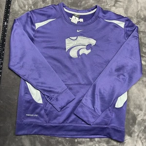 Kansas State Wildcat Nike Sweatshirt L Lila Pullover Swoosh Therma Fit Herren - Bild 1 von 3