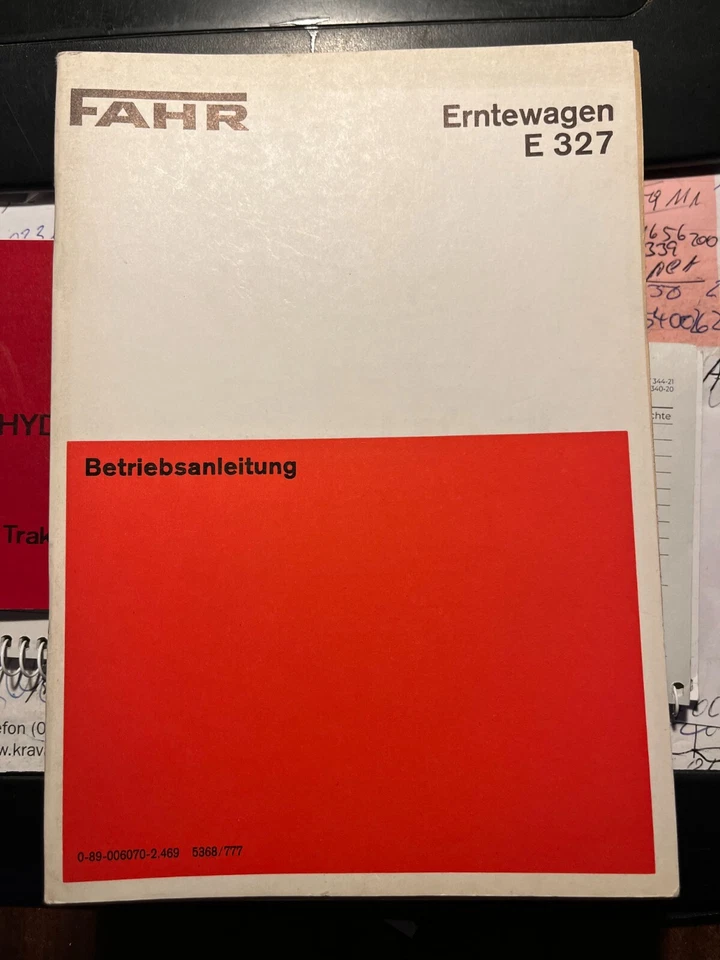 Betriebsanleitung   Deutz Fahr Erntewagen  E 327 - Bild 1 von 1