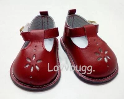 LOVVBUGG T Strap Red Mary Janes Jane for 18" Doll Shoes American Girl AUTO FREESHIP ADDS!