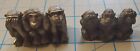 TWO Vintage Miniature No Evil Wise Monkeys Pewter Figures-Marked