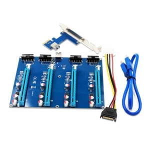 PCIE X1 To 4PCI-E X16 Expansion Kit 1 To 4 PCI Express Switch Multiplier Hub - Picture 1 of 14