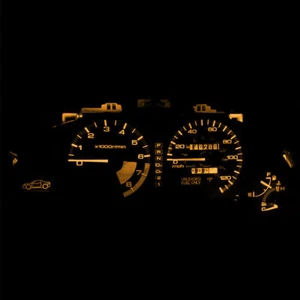 Yellow Gauge Cluster + Climate control Led Kit For Honda Civic del sol 1993-1997 - Picture 1 of 8