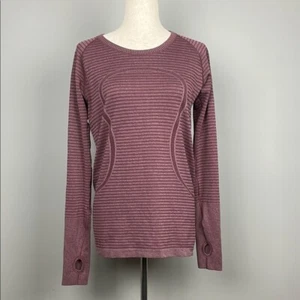 Lululemon Swiftly Tech Manga Larga / Drama Burdeos Jaspeado / Talla 10 - Imagen 1 de 6
