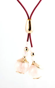 Click & Clack Seeds Necklace With Rose Quartz - Picture 1 of 4