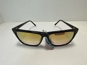 Vintage NOS Visual Scene Black Framed Sunglasses Amber Lenses Made In Japan - Picture 1 of 4