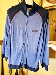 Zilli Blue/Dark Blue & Red Cashmere & Silk Zip Up Sweater Handmade Italy $1,385 - Picture 1 of 9