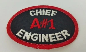 NEW Vtg Chief Engineer A#1 Train Railroad Embroidered Patch Decal Iron On 3"x2" - Picture 1 of 6