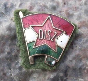 Antique Hungary DISZ Trade Union Working Youth Hungarian Flag Red Star Pin Badge - Picture 1 of 2