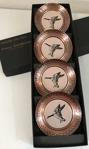 Vtg FANTASY COPPERWARE Coaster Ashtray Enameled Ceramic Duck Goose Bird Canada - Picture 1 of 12