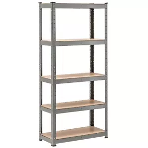 H/D BLACK Boltless Shelves 5 Tier Storage Display Shed Garage Shop 1800mm - Picture 1 of 6