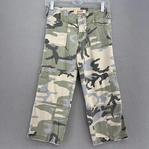 VTG Bongo Woodland Camouflage Camo Cargo Capri Jeans Youth 5 Y2K 90s Green - Picture 1 of 8