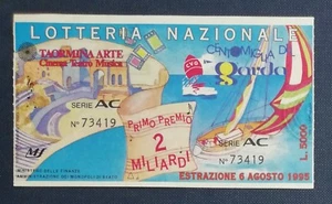 67988 22/tt Biglietto LOTTERIA NAZIONALE Taormina arte Centomiglia Garda 1995 - Picture 1 of 3