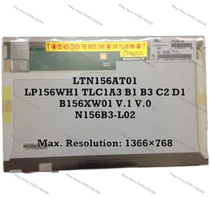 Pantalla LCD LTN156AT01 B156XW01 V.1 V.0 N156B3-L02 LP156WH1 TLC1 A3 B1 B3 C2 D1 - Imagen 1 de 1