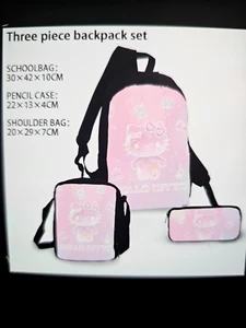 Hello Kitty Backpack Includes Lunch Bag and Pencil Case - Picture 1 of 8