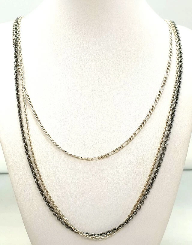 Pandora Sterling Silber 925 Kette 3 Reihig mit Dotty Stud Clip Stopper Nieten - Bild 1 von 4