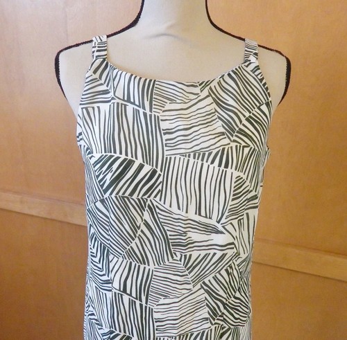 OFF WHITE Maxi abito tg 12 grigio bianco sporco senza maniche foderato stile zebrato stampa AGENDA EUC